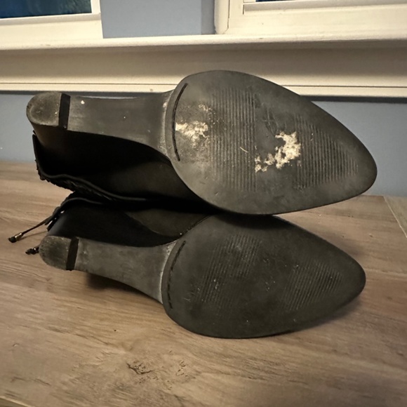 B. MAKOWSKY WOMENS BLACK LEATHER MADDISON WEDGE BOOTS SIZE 8 - Picture 7 of 12